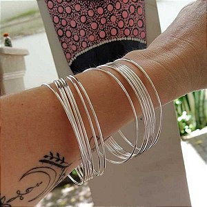 Bracelete De Aro Sem Fecho Fio Redondo 1.4 mm - Prata 925