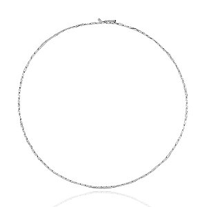 Choker De Prata Feminina Aro Rígida Torcida 38 cm