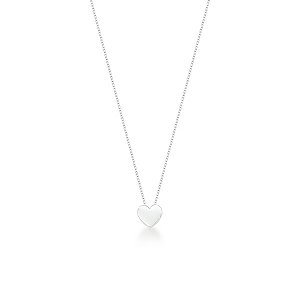 Colar De Prata Coração Cheio Minimalista