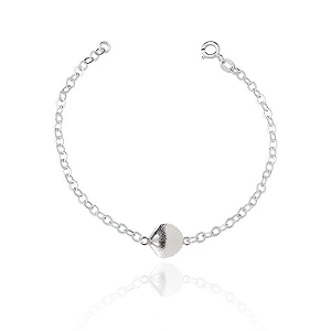 Pulseira De Prata Concha Do Mar 18 cm