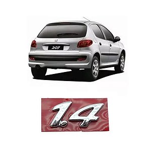 Emblema Tampa Traseira 1.4 Original Peugeot 207 8665KQ