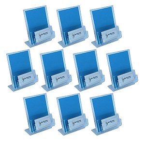 Kit 10un de Porta folder de acrílico tamanho A6 (10x15) com porta cartão