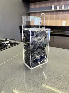 Porta Luvas de Procedimento Acrílico Suporte de Parede - Transparente
