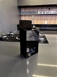 Porta Luvas de Procedimento Acrílico Suporte de Parede - Preto