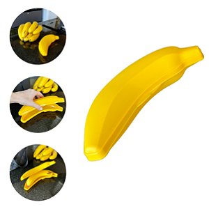 Porta Banana Portátil 210ml BPA Free Pote Plástico para Mochila Escola e Trabalho
