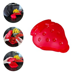 Porta Metade Morango 300ml BPA Free para Geladeira