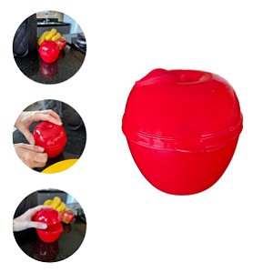 Porta Metade Maçã 380ml BPA Free Pote Plástico para Festa e Geladeira