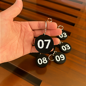 Kit de Identificação de Portas Chaveiros com Números Acrílicos para Armários Guarda-Volumes