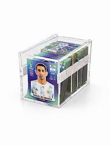Caixa Organizadora para Figurinhas da Copa 2026 em Acrílico Transparente – Porta Cards, Colecionáveis e Álbum de Futebol