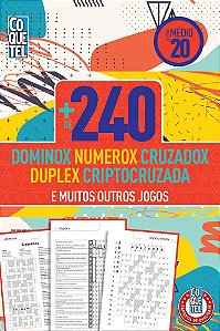 MAIS DE 240 DOMINOX NUMEROX CRUZADOX DUPLEX CRIPTOCRUZADA - NIVEL MEDIO - LIVRO 20 - COQUETEL