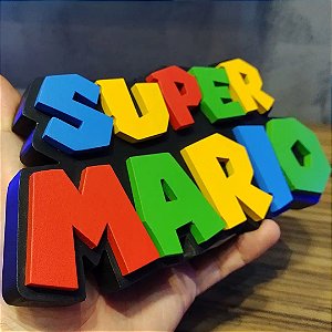 EMBLEMA DECORATIVO EM RESINA - SUPER MÁRIO