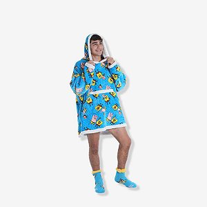 COBERTOR COM MANGA HOODIE BOB ESPONJA - ADULTO