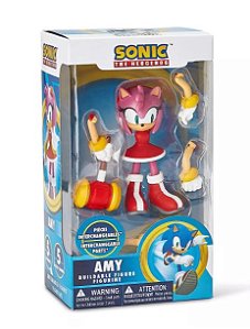 BONECA AMY ROSE THE HEDGEHOG - ACTION FIGURE MONTÁVEL 10 CM - DS Games  Atibaia