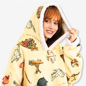 COBERTOR COM MANGA HOODIE  HARRY POTTER  ICONS- ADULTO