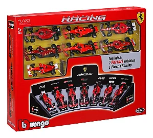 KIT FORMULA 1 - 7 CARROS - FERRARI - BURAGO