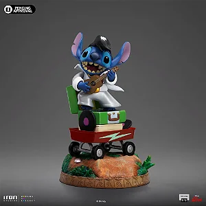 ESTÁTUA STITCH REI DO ROCK - DISNEY - ART SCALE - 1/10 - IRON STUDIOS