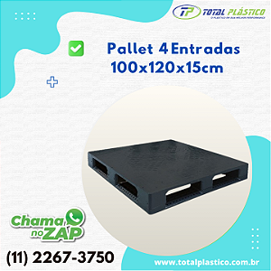 Pallet de Plástico Liso 100 x 120 x 15cm