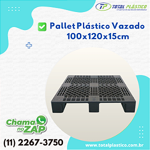 Pallet de Plástico 100cm x 120cm x 15cm - Vazado