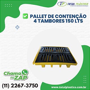 Pallet de Contenção 4 Tambores  150 Litros