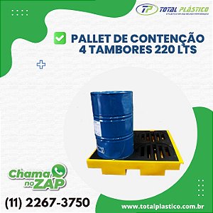Pallet de Contenção 4 Tambores 200 Litros