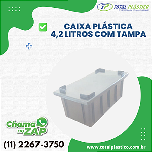 CAIXA PLÁSTICA FECHADA COM TAMPA 4,2 LITROS