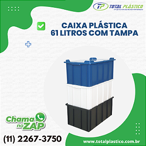 CAIXA PLÁSTICA FECHADA COM TAMPA 61 LITROS