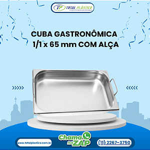 CUBA GASTRONÔMICA GN 1/1 x 65 mm COM ALÇA