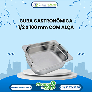 CUBA GASTRONÔMICA GN 1/2 x 100 mm COM ALÇA