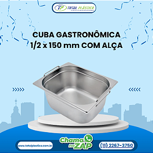 CUBA GASTRONÔMICA GN 1/2 x 150 mm COM ALÇA