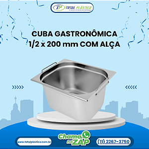 CUBA GASTRONÔMICA GN 1/2 x 200 mm COM ALÇA