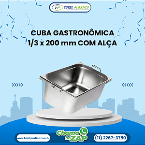 CUBA GASTRONÔMICA GN 1/3 x 200 mm COM ALÇA
