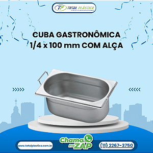 CUBA GASTRONÔMICA GN 1/4 x 100 mm COM ALÇA