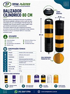 Balizador Cilíndrico 80 cm