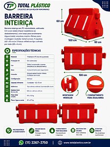 Barreira Inteiriça 100 x 60 x 60 cm