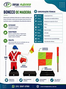 Boneco de Madeira para Sinalização 180 cm