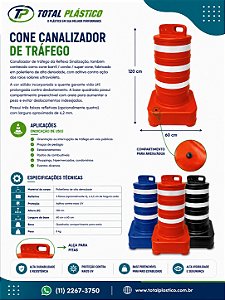 Cone Canalizador de Tráfego 120 cm