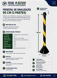 Pedestal de Sinalização 95 cm com Ganchos