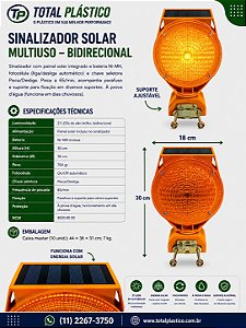 Sinalizador Solar Multiuso Bidirecional
