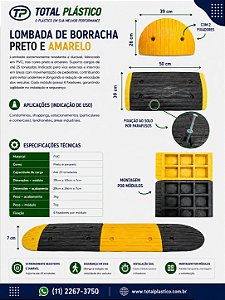 Lombada de Borracha Preta e Amarela Modular