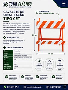 Cavalete de Sinalização Tipo CET 110 x 90 cm