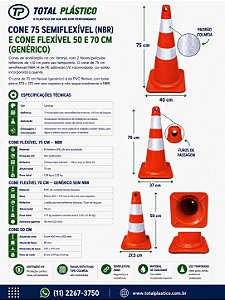 Cone 75 cm Semiflexível