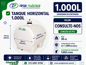 Tanque para Óleo Diesel Horizontal 1.000 Litros