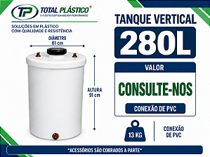 Tanque para Óleo Diesel Vertical 280 Litros