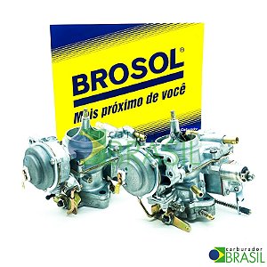 Par de Carburadores Novos Originais Brosol Modelo Solex H 32 PDSI 2/3 Fusca  Itamar Gasolina - CARBURADOR BRASIL