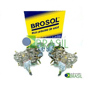 Par de Carburadores Originais Brosol Modelo Solex H 32 PDSI 2/3 Fusca 1600 Álcool