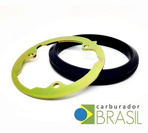 Kit de Anel de Vedação Guarnição de Borracha e Suporte de Metal para Filtro de Ar Carburador Brosol 2E e 3E