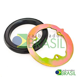 Kit de Anel de Vedação Guarnição de Borracha e Suporte de Metal para Adaptação do Carburador Weber 495 TLDZ para Brosol 2E