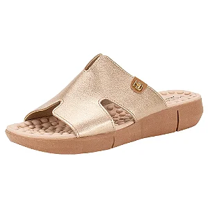 Tamanco Feminino Flat Modare Ouro Rosado