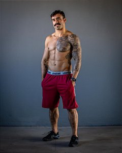 Bermuda Box Duas Cores Vinho e Cinza