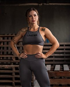Top Frente Única Chumbo